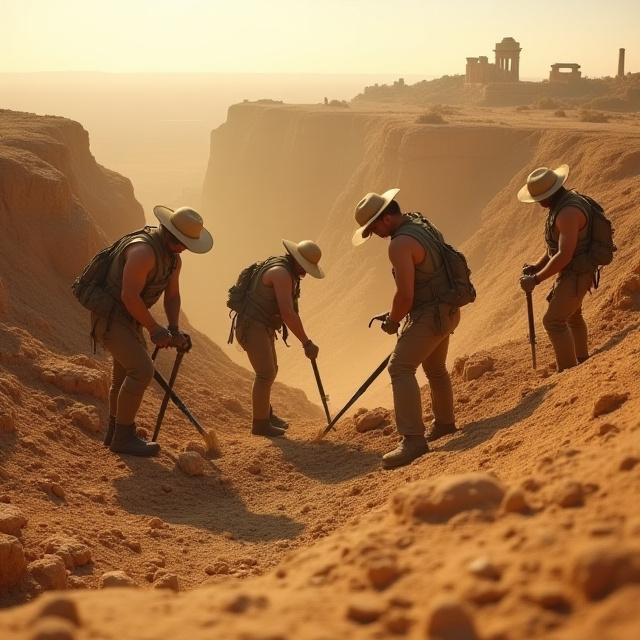 Archaeological expedition discovery at ancient history site